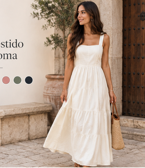 Modelo con Vestido Roma